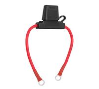 Pretfy 80A Fuse Holder 8AWG Inline Protection Circuit for 12-24V Vehicle Ship, Red Wire, Double-Slot Cover Design, Melting, High Conductivity, PVC+Copper Material
