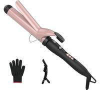 Pretfy Automatic Hair Curler, 1.25" Curling Tongs, 32mm Curling Iron Wand of Ceramic Tourmaline LCD Display 60-220 Adjustable Temper, 30s Quick Heating, Dual Voltage, Heat Resistant Glove Hair Clip