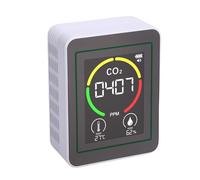 Pretfy Carbon Dioxide Detector, Realtime Monitoring with HD Screen, Easy Calibration, Ideal for Home, Office, Gym, Car - ABS Material (White)