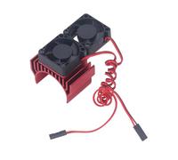 Pretfy DC 5V RC Heat Sink Controlled Speed Fan Motor Radiator Fan Set for Traxxas Slash 4×4 VXL 1/10 RC Car (Red)