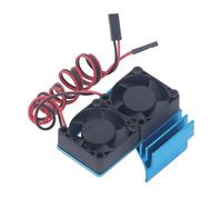 Pretfy DC 5V RC Heat Sink Controlled Speed Fan Motor Radiator Fan Set for Traxxas Slash 4×4 VXL 1/10 RC Car (Blue)