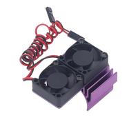Pretfy DC 5V RC Heat Sink Controlled Speed Fan Motor Radiator Fan Set for Traxxas Slash 4×4 VXL 1/10 RC Car (Purple)