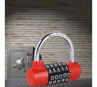 Pretfy Digit Code Lock Multi-Functional Unit Red High Padlock End Suitcase Shaped Zinc Combo Password Security for Combination Door Alloy Material (Red)