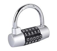 Pretfy Digit Code Lock Multi-Functional Unit Red High Padlock End Suitcase Shaped Zinc Combo Password Security for Combination Door Alloy Material (Silver)