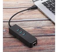 Pretfy DM-HE27 Fast 10/100/1000M Ethernet Converter with 3 Port USB HUB, Ideal for Tech Enthusiasts, Portable Design for On-the-Go Use, 1 Unit