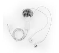 Pretfy Karaoke Plug and Play Lavalier Microphone Headphones with Latency Monitoring, Crystal Clear Sound Quality, Suitable for Singing and Music Live Broadcasts, White Color