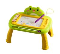 Pretfy Magnetic Travel Drawing Board for Kids, Erasable Sketch Doodle Pad with Stamps, Educational Writing and Painting Toy, Safe Design (Green)