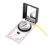 Pretfy Multi Functional Compass Advanced System High Mapping With Mirror Lanyard Kit Camping Navigation Lightweight Hiking Plastic