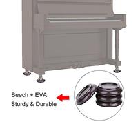Pretfy Piano Foot Pads Multi-functional Device The Shock Wood Of For Skid Cup Area Wheels Absorbing Floor Cups Set Stressed Upright From Vibration Caster Eva (Brown)