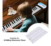 Pretfy Piano Key Board Reliable Accessory Color Pianos Sticker Removable 61 Transparent Adults For Notes Electronic Adhesive Keyboard Kids 88 - Professional Grade (Black)