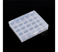 Pretfy Plastic Empty Bobbins Case with Flap Cover, Sewing Machine Bobbin Organizer Storage Clear Box for 25 Spools