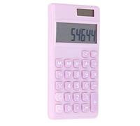 Pretfy Pocket Solar Calculator Efficient Tool School Button For Mini Color Lcd Portable Candy Big Calculators Display Business Design Small Dual Power Office (Pale Pinkish Purple)