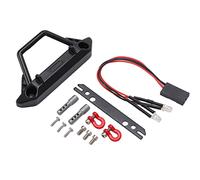 Pretfy RC Flat Front Bumper Car Protection with 2 LED Headlights for Axial SCX24 1/24 RC Car Crawler