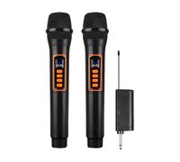 Pretfy Rechargeable Wireless Handheld Microphone Set, Userfriendly Operation, Convenient Charging, Suitable for Corporate Meetings, Cardioid Pattern (1 Receiver with 2 Microphone)