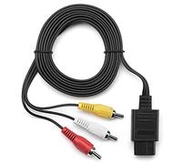 Pretfy Standard AV Cable 5.9ft Flexible Audio Video Cable for N64, Reliable Steel and Copper Material, Easy Connection
