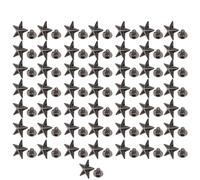 Pretfy Star Shape Rivet Versatile Upgrade Decoration Silver Craft Bags Zinc For Alloy Accessories Shoes - Enhanced Performance & Durability (Silver Black)