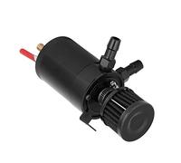 Pretfy Universal Aluminum Alloy Oil Tank Reservoir Catch Can with 2 Port Accessory Kit (Black)