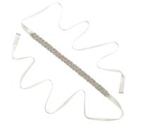 Pretishows Bridal Belts Sashes with Handmade Rhinestones Wedding Dress Belts for Bride, 2-ivory, Ivory Wedding Belt