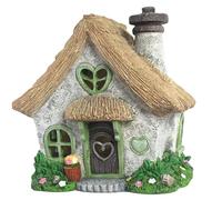 PRETMANNS Solar Fairy Garden House Ornament, Green, 19.2 cm High