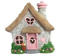 PRETMANNS Solar Fairy Garden House, Pink, 19.2 cm High