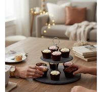 Preto 2 Tier Round Cake Stand | Slate
