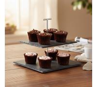 Preto 2 Tier Square Cake Stand | Slate