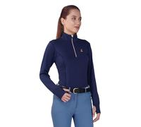 Preto Equestrian Baselayer Women’s Top Girls Long Sleeve Thumbhol Athletic Thermal Tshirts Riding Rider Apparel & Gear for Horseback Riding(Navy/Sorbet)