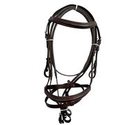 Preto Equestrian Leather Padded Flash Bridle Raised Browband Noseband Premium Quality Grip Rubber Reins Handcrafted Removable Flash Strong Anti slippery Stainless Steel Fittings