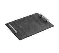 Preto Large Tray with Stainless Steel Handles | Slate