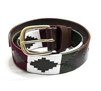 Preto Mens Womens Premium Polo Belts Belt Leather Ladies Equestrian Unisex Handmade Embroidered Diamond Shape With Strong Threads And Shiny Brass Buckle Oliver Medium 44