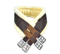 Preto Synthetic Saddle Jumping Girth Equine Elasticated Ends Soft Faux Fur/Mink/Fleece lined Strong Tear Resistant Nylon Webbing Anti-chafing Padded Equestrian Cob Full Pony