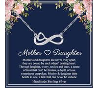 PRETOLE Mother and Daughter Gift Sterling Silver Pendant Necklace for Mum Infinity Necklaces Sterling Silver Mum Necklaces Birthday Mother's Day Presents for Daughters Mother and Daughter Necklace