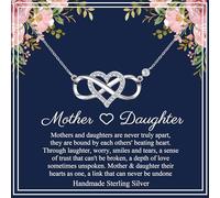 PRETOLE Mother and Daughter Gift Sterling Silver Pendant Necklace Mum Necklace Birthday Mother's Day Presents for Mum Mother and Daughter Necklaces