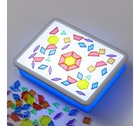 PreTrans Kids Light Box - Sensory Light Table for Kids, Artist Tracing Light Box, LED Light Up Sensory Table (Blue)