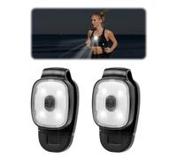 PRETTI 2 Pack LED Clip On Running Lights for Night Safety, USB Rechargeable Hands-Free Flashlights with 3 Brightness Modes, Lightweight for Runners, Hiking, Dog Walking - Ultra Bright White Light