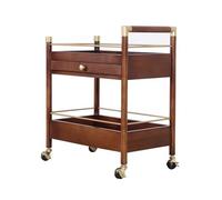 Prettiee 2-Tier Rolling Storage Cart, Mobile Wooden Utility Cart with Lockable Wheels, Versatile Craft Art Trolley for Office, Bathroom, Kitchen & nization Solutions