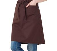 Prettiee Cotton Bistro Half Apron with 3 Pockets Craft Waist Apron for Cooking Baking Gardening ArtGrey,One Size (Brown One Size)