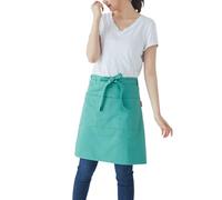 Prettiee Cotton Bistro Half Apron with 3 Pockets Craft Waist Apron for Cooking Baking Gardening ArtGrey,One Size (Green One Size)