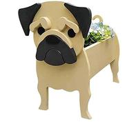 Prettiee Dog Planter Animal Decor Pots, Cute Pupy Shaped Cartoon Flower Planter, for Living Or Artificial Plants Indoor Outdoor Garden Decorate (Pug 24 * 18cm)