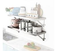 Prettiee Foldable Wall-Mounted Workbench, Stainless Steel Computer Desk, Space-Saving Folding Table for Home, Office, Garage, Workshop (60x40cm)