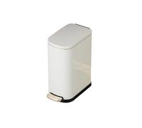 Prettiee Garbage Bin 13 Liter Stainless Steel Trash Can with Lid, Step Pedal, Removable Bucket for Narrow Spaces, Office Trash Can (White)