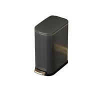 Prettiee Garbage Bin Stainless Steel Trash Can with Lid, Step Pedal, Removable Bucket for Narrow Spaces, Office Trash Can (Black)