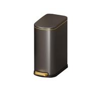 Prettiee Garbage Bin Stainless Steel Trash Can with Lid, Step Pedal, Removable Bucket for Narrow Spaces, Office Trash Can (Bruin)