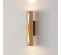 Prettiee LED Wall Lamp - Natural Stone Wall Light with Up & Down Illumination - Indoor Wall Washer - Art Deco Wood Sconces - 10W Spotlights for Living Room, Bedroom, Hallway (dia8cm)