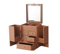 Prettiee Make Up Bag Multifunctional Makeup Storage Box Multi-layer with Drawer White Makeup Box Bedroom Dresser Jewelry Countertop Lipstick Perfume Organizer
