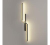 Prettiee Modern Geometric Wall Lamp - LED Linear Sconce, Indoor Wall Wash Light Fixture, 3 Color Modes, Ideal for Living Room, Bedroom, Hallway (Black 120cm)