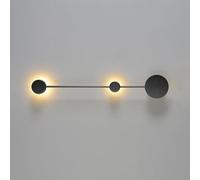 Prettiee Modern Wall Sconce Warm Light Wall Lights Minimalist Wall Dot Line Design Black Wall Lighting (One Color 29.7in)