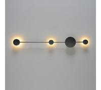 Prettiee Modern Wall Sconce Warm Light Wall Lights Minimalist Wall Dot Line Design Black Wall Lighting (One Color 35.4in)