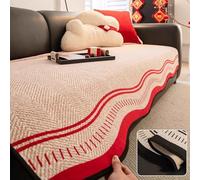 Prettiee PetFriendly Chenille Sofa Cover for Straight CouchNonSlip Irregular Stripes Living Room Décor(E 90x240cm)