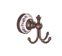 Prettiee Vintage Brass Bathroom Hardware Set with Dual Tiers Towel Rack Wall Mounted Shelf Hooks Paper Holder Ring and Coat Hook Brown Antique Finish (Coat Hook)
